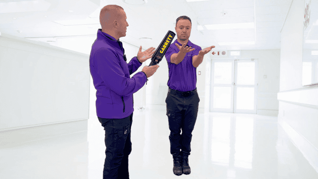 Hand open before conducting a search to make sure nothing is concealed.